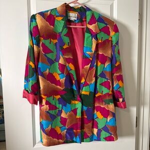 Pierre Cardin Vibrant Abstract Silk Women's Blazer
